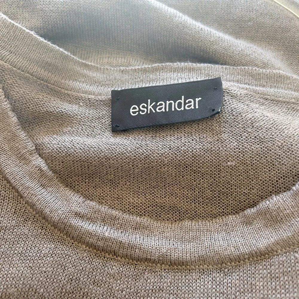 Eskandar Beige Linen Sweater Womens OS Lightweight Boxy Oversized Minimalist